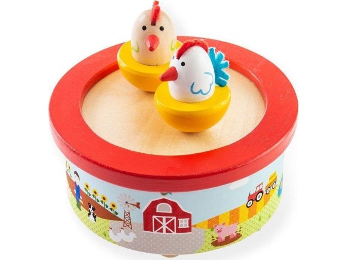 Bigjigs Toys Dřevěná hrací skříňka farma