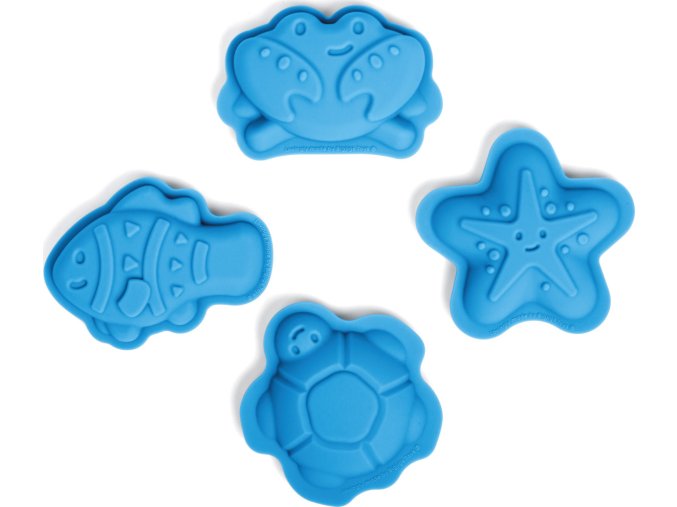 Bigjigs Toys Silikonové formičky modré Ocean