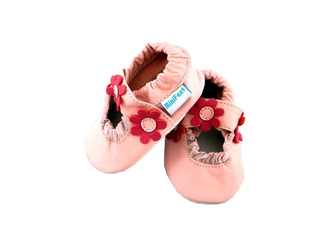 MiniFeet capáčky sandálky sedmikrásky světle růžové