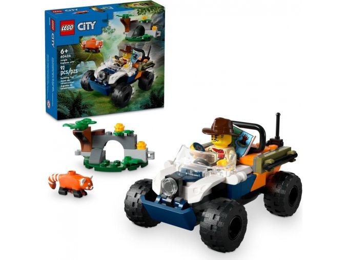 LEGO® City 60424 Čtyřkolka na průzkum džungle – mise panda červená