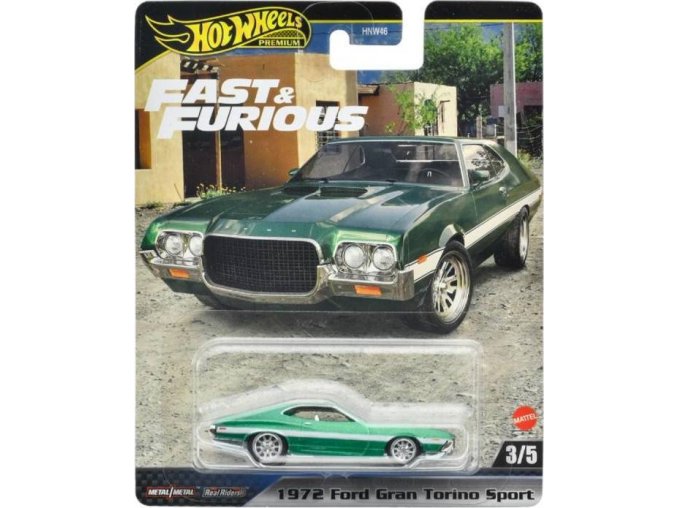 Hot Wheels Premium Rychle a zběsile 1972 FORD GRAN TORINO SPORT 3/5