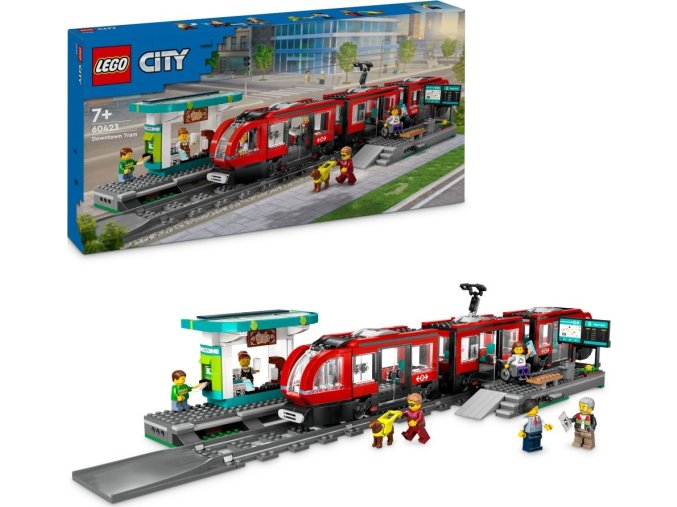 LEGO® City 60423 Tramvaj a zastávka v centru města