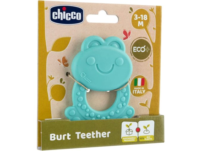 CHICCO Kousátko Eco+ Žabka Burt modrá 3m+