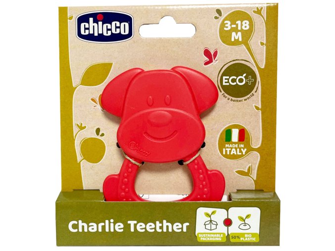 CHICCO Kousátko Eco+ Pejsek Charlie červený 3m+