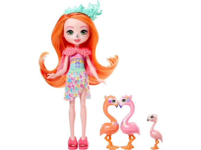 ENCHANTIMALS Sunshine Beach rodinka plameňáků Florinda Flamingo