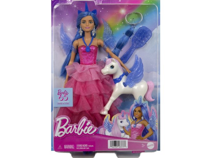 Mattel Barbie Panenka 65. výročí safírový okřídlený jednorožec