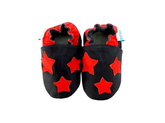 MiniFeet capáčky červené hvězdy černé