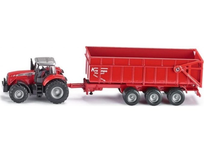 SIKU Farmer - Traktor Massey Ferguson s přívěsem, měřítko 1:87