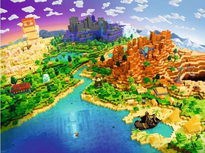 Ravensburger 12000433 Minecraft: Svět Minecraftu 1500 dílků