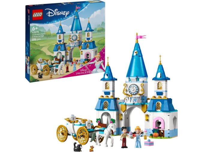 LEGO® │ Disney 43275 Popelčin zámek a kočár s koňmi