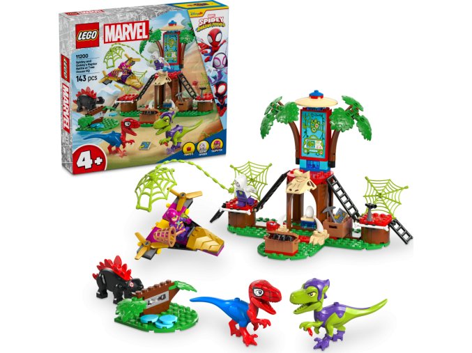 LEGO® Marvel Spidey a jeho úžasní přátelé 11200 Spidey, Gobby a raptoří bitva na základně na stromě