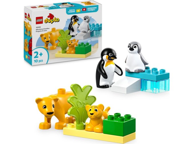 LEGO® DUPLO® 10442 Rodinky divokých zvířat: Tučňáci a lvi
