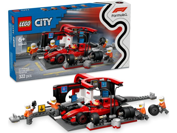 LEGO® City 60443 Zastávka v boxech F1® a personál s vozem Ferrari
