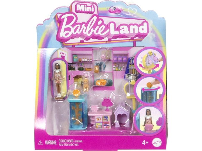 Barbie panenka mini 4 cm BARBIELAND herní set Zverimex