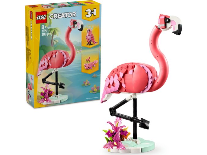 LEGO® Creator 3 v 1 31170 Divoká zvířata: Růžový plameňák
