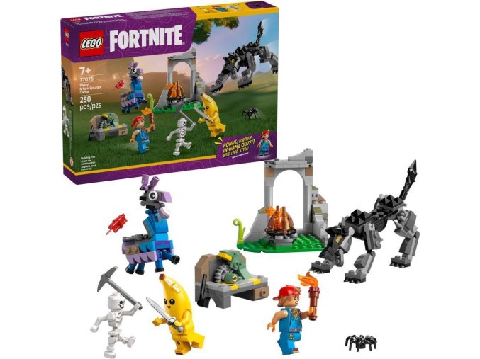 LEGO® Fortnite® 77075 Peely a Sparkplug a jejich tábořiště