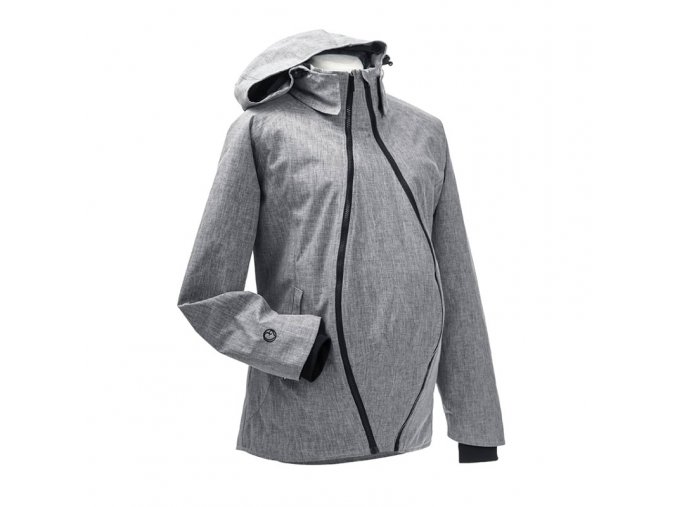 Mamalila zimní těhotenská a nosící bunda s texturou šedá
