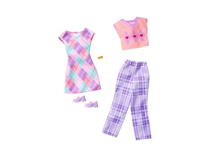 barbie set obleceni 2 ks ctverce
