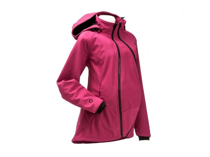 Mamalila softshell těhotenská a nosící bunda pro dva do každého počasí růžová