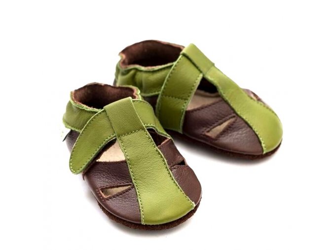Liliputi kožené capáčky sandálky Atacama zelené