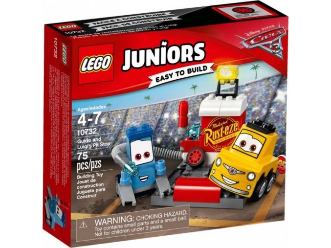 LEGO® Juniors 10732 Zastávka v boxech Guida a Luigiho