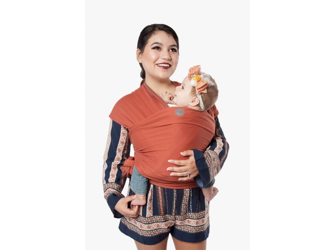 moby wrap classic spice elasticky satek moby oranzovy noseni deti