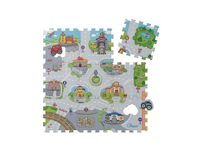 Puzzle pěnové Mesto 30x30 cm, 9 ks