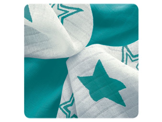 Bambusové ubrousky XKKO BMB 30x30 - Turquoise Stars MIX