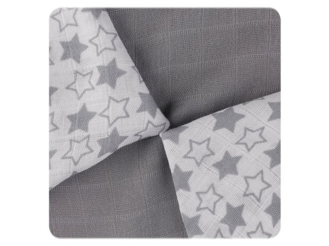 Bambusové ubrousky XKKO BMB 30x30 - Little Stars Silver MIX