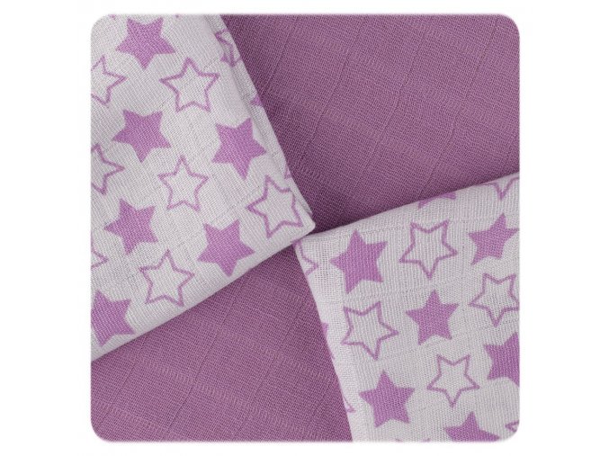 Bambusové ubrousky XKKO BMB 30x30 - Little Stars Lilac MIX