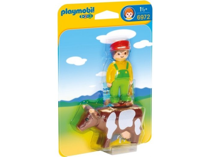 PLAYMOBIL® 6972 Farmář s krávou (1.2.3)