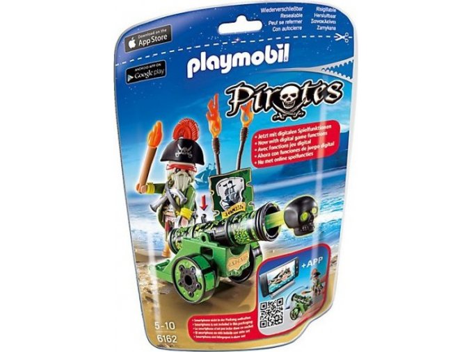 PLAYMOBIL® 6162 Kapitán pirátů s interaktivním zeleným kanónem