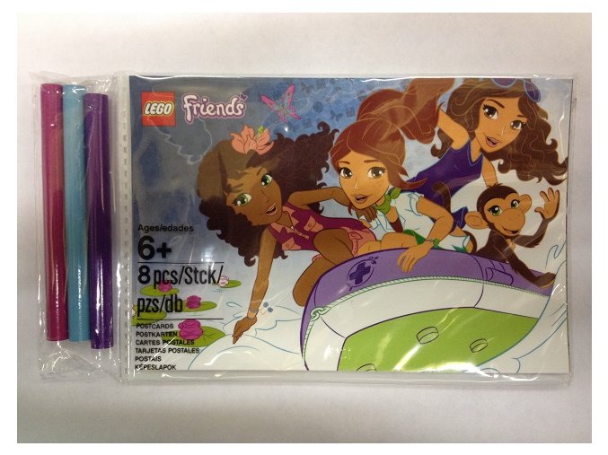 lego friends 5002131 5ks pohlednic omalovanek s 3 pastelkami