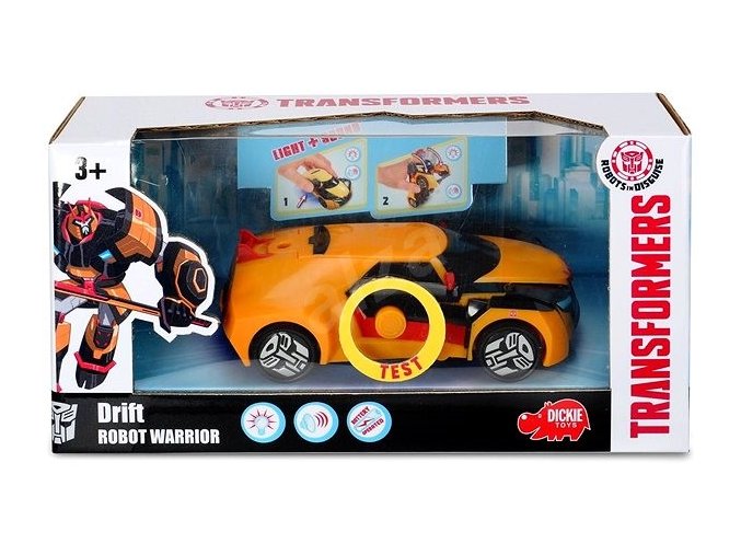 dickie transformers robot warrior autobot drift auto na baterie svetlo zvuk plast