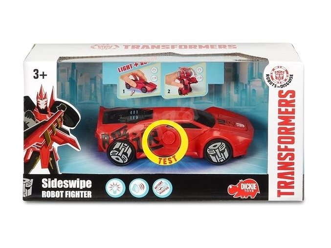 dickie transformers robot warrior sideswipe auto na baterie svetlo zvuk plast