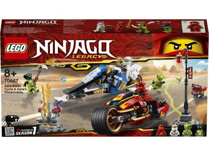 LEGO® Ninjago 70667 Kaiova motorka s čepelemi a Zaneův sněžný vůz