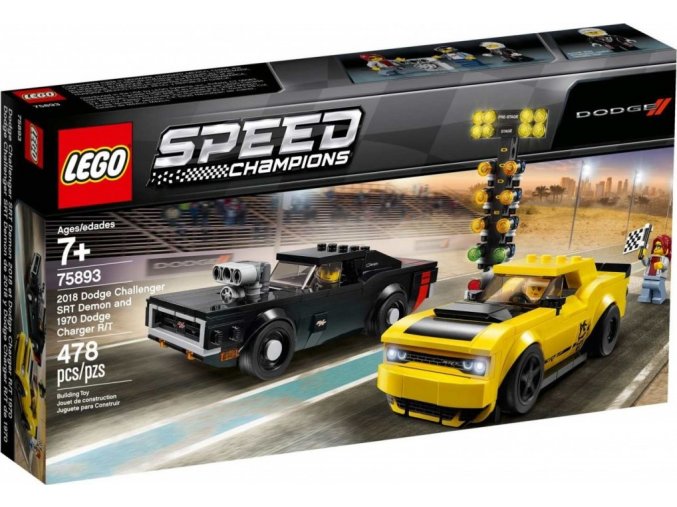 LEGO® Speed Champions 75893 2018 Dodge Challenger SRT Demon a 1970 Dodge Charger R/T