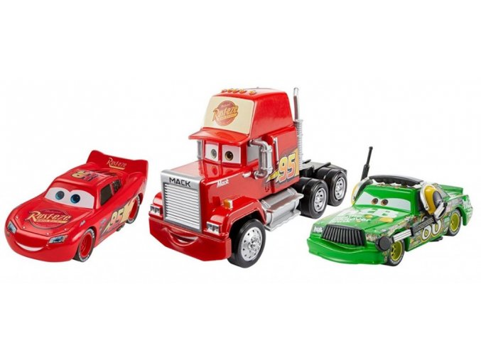 cars3 set 3 aut blesk mcqueen mack chick hicks fbr77 fbg38 01