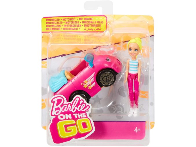 barbie on the go ruzovy kabriolet