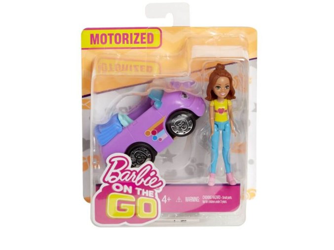 barbie on the go fialovy kabriolet