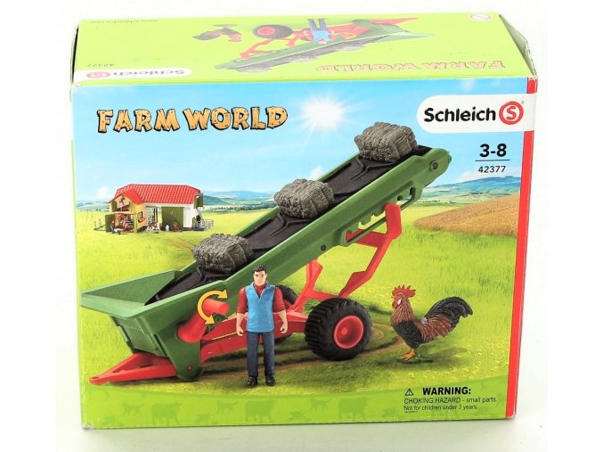 Schleich 42377 zemedelsky dopravnik na seno s farmarem