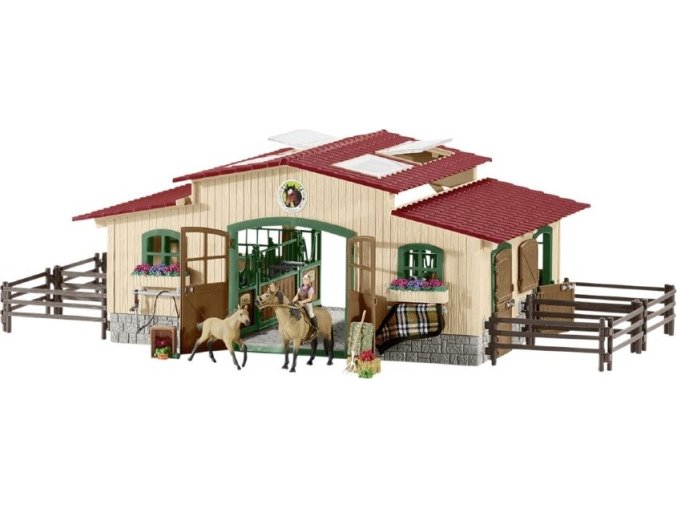 Schleich 42195 Stáj s koňmi a příslušenstvím