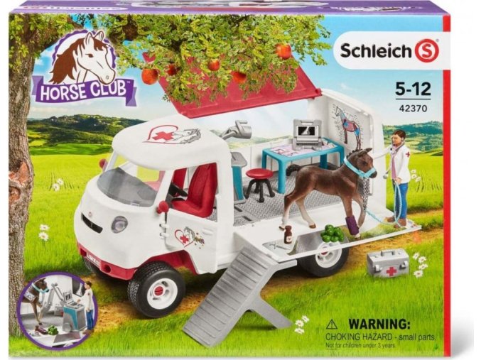 Schleich 42370 Mobilní veterinářská klinika s klisnou a ošetřovatelem