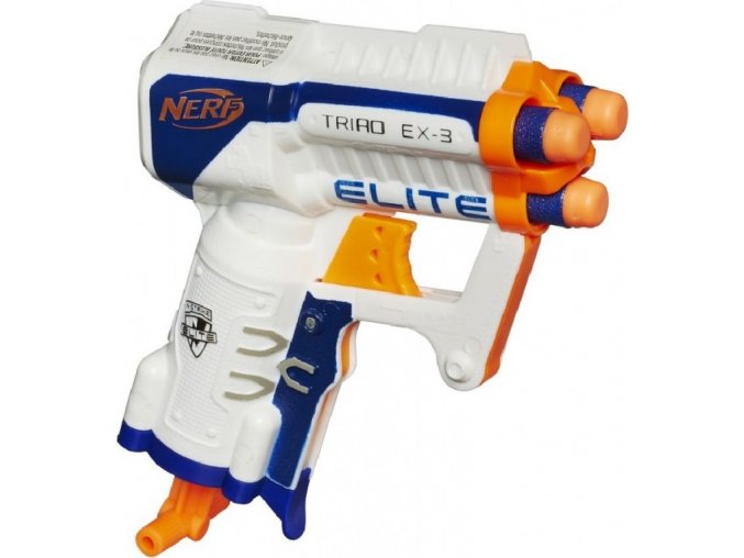 NERF Elite kapesní pistole s 3 hlavněmi bílá