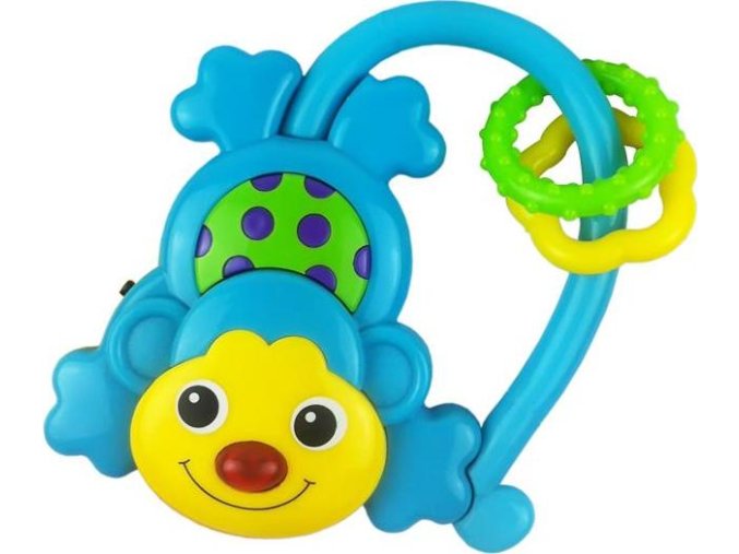Dětské chrastítko se zvukem Baby Mix Opička modrá