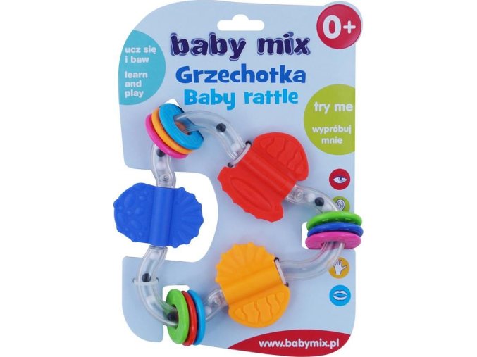 Dětské chrastítko Baby Mix barevný trojuhelník