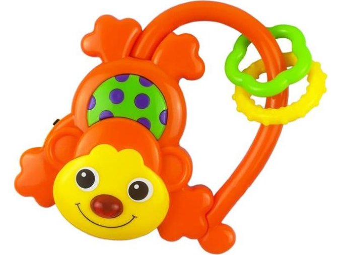 Dětské chrastítko se zvukem Baby Mix Opička oranžová
