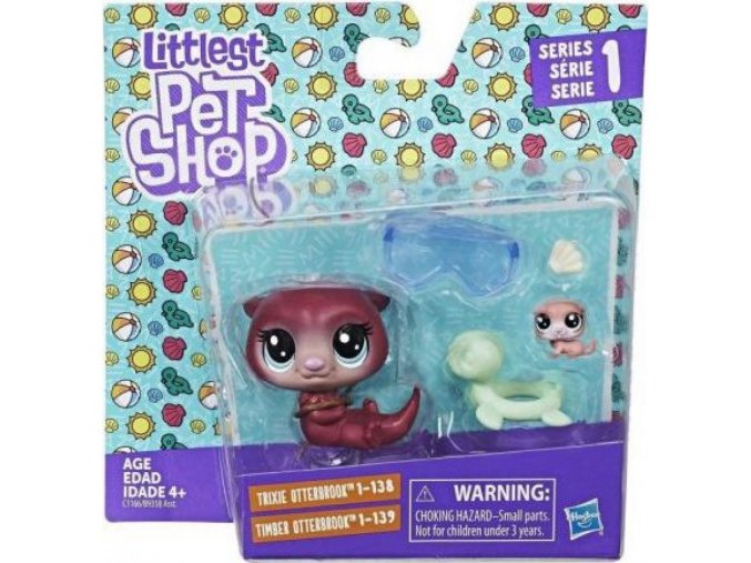 Littlest pet shop lps set zviratek 2ks trixie otterbrook 138 timber otterbrook 139