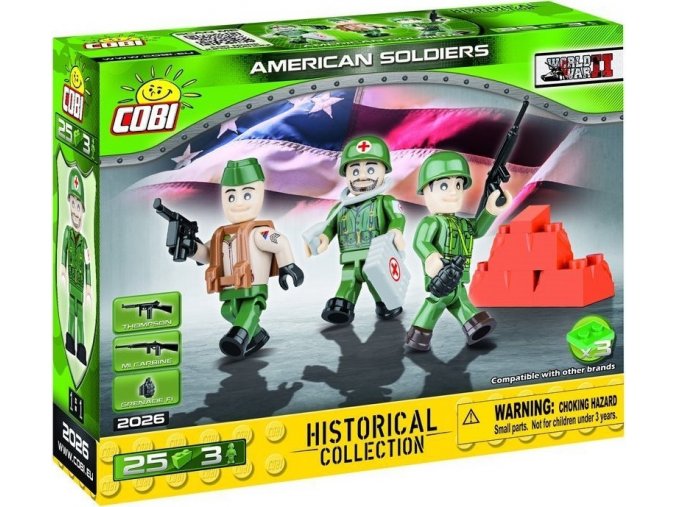 COBI 2026 SMALL ARMY - 3 figurky s doplňky Americká armáda