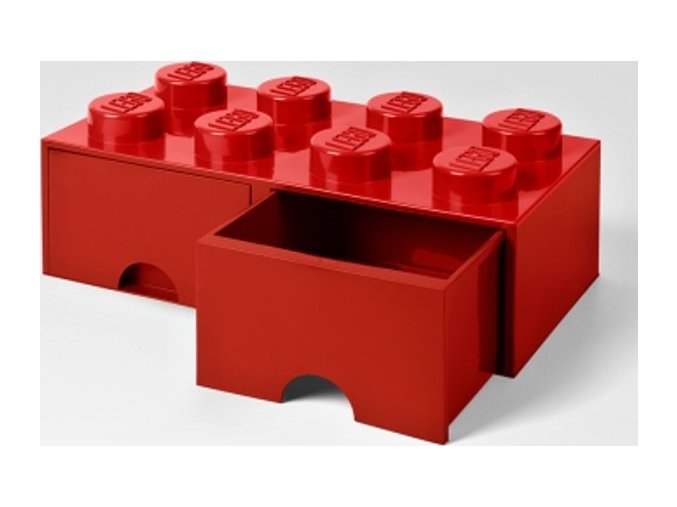 LEGO Úložný box 250x502x181 se šuplíky červený